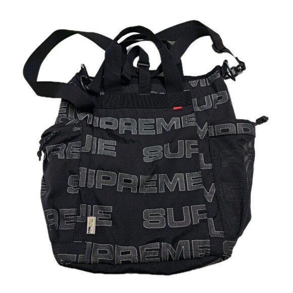 Supreme Sling Messenger Bag Black Cordura All Over Logo Tote Vintage - Picture 7 of 16